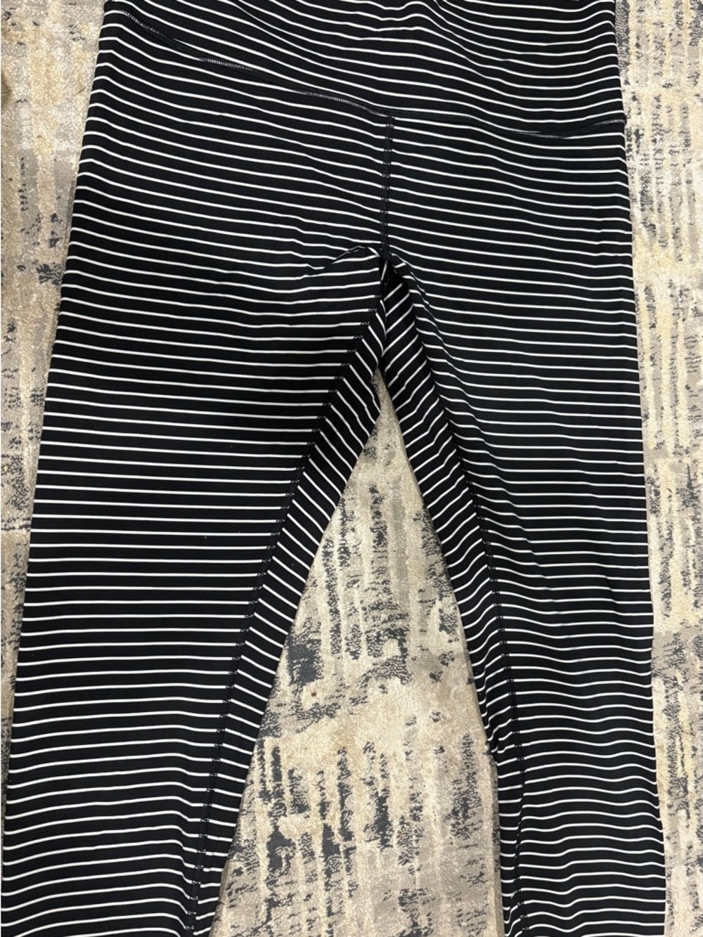 LuluLemon Black & White Striped Leggings